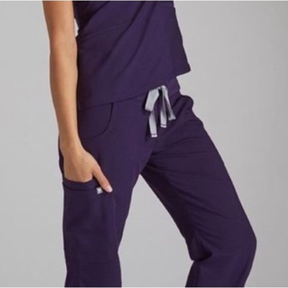 Figs Eggplant Purple Yola Skinny Scrub Pants